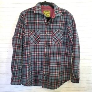 ANCHORAGE EXPEDITION BRAND SHERPA LINED FLANNEL SHIRT JACKET, sz SMALL